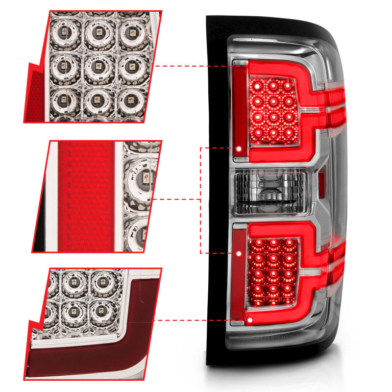 ANZO 2014-2018 Chevy Silverado 1500 LED Taillights Chrome-SR1 Performance