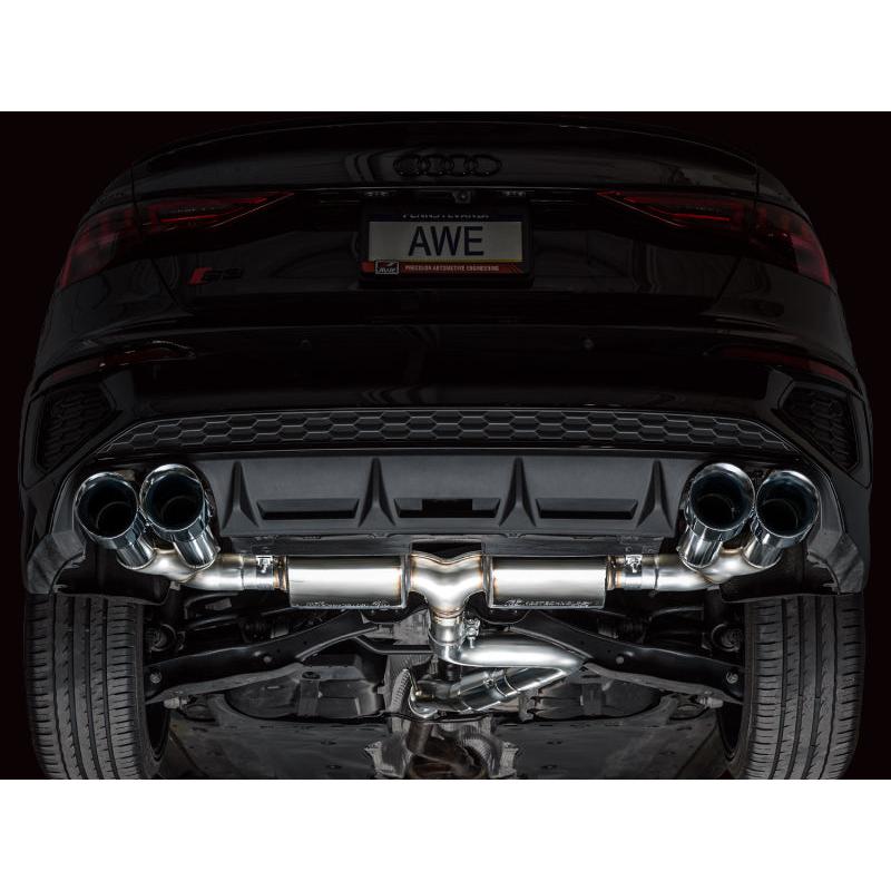 AWE 22-24 Audi 8Y S3 Touring Edition Exhaust - Chrome Silver Tips-SR1 Performance