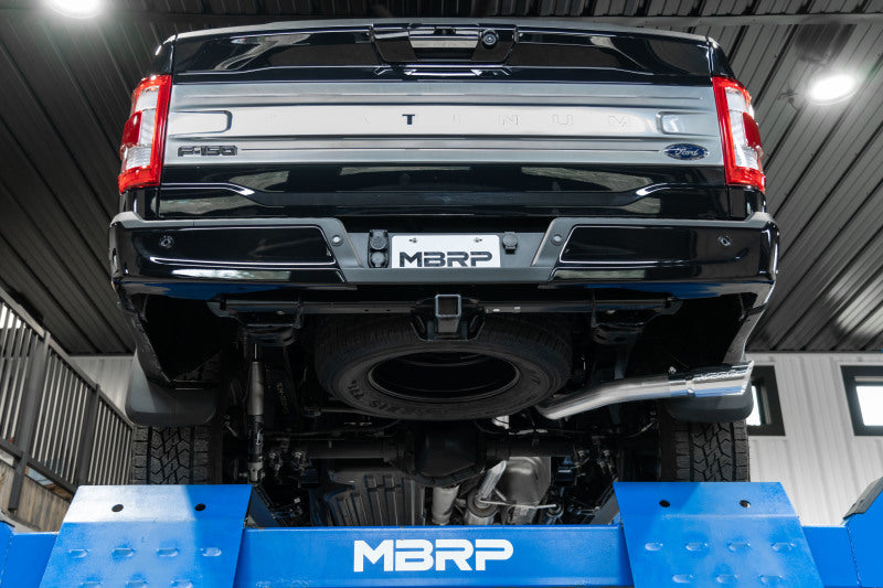 MBRP 2021+ Ford F-150 Powerboost Hybrid 3in Single Side Exit - Aluminized Steel-SR1 Performance