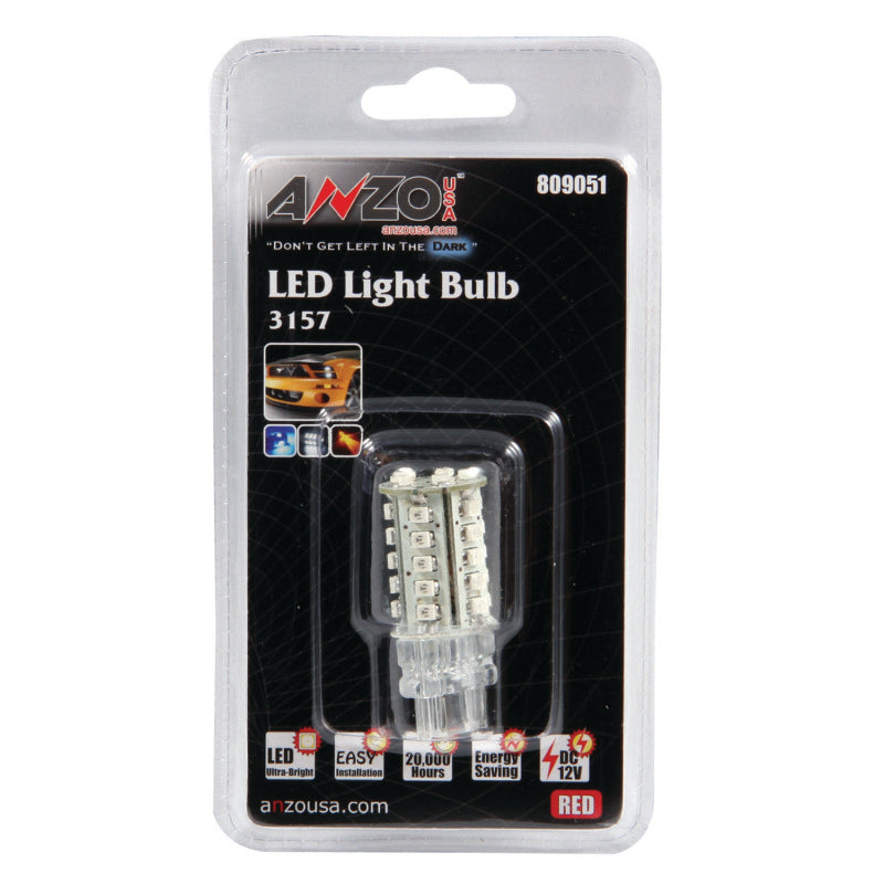 ANZO LED Bulbs Universal 3157 Red - 30 LEDs 2in Tall-SR1 Performance