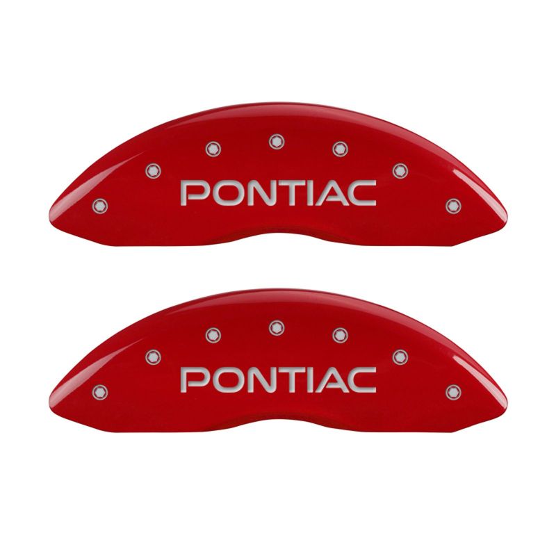 MGP 4 Caliper Covers Engraved Front Pontiac Engraved Rear G8 Red finish silver ch-SR1 Performance