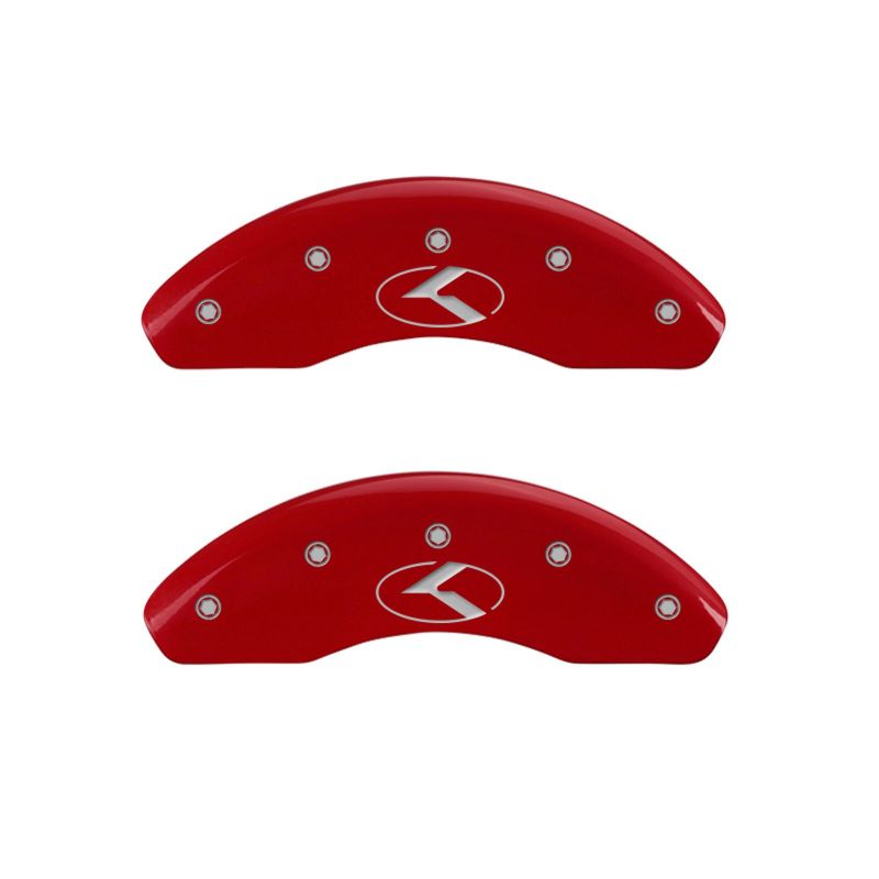 MGP 4 Caliper Covers Engraved Front & Rear Circle K/Kia Red finish silver-SR1 Performance
