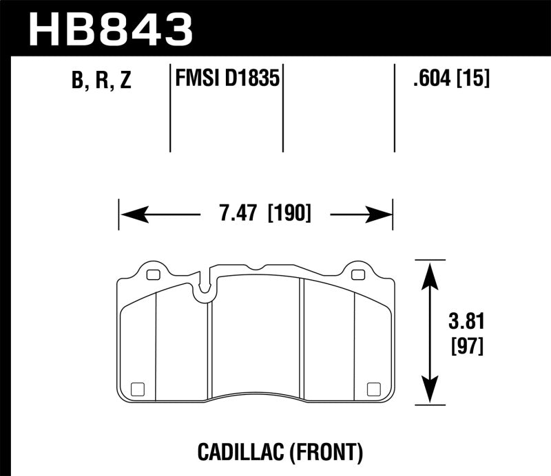 Hawk 2016 Cadillac CTS DTC-70 Front Race Brake Pads-SR1 Performance