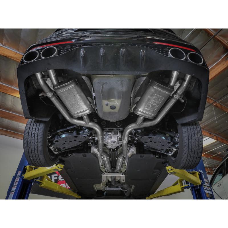 aFe Gemini XV 3in to Dual 2-1/2in 304 SS Cat-Back Exhaust w/ Cut-Out 18-21 Kia Stinger L4-2.0L (t)-SR1 Performance