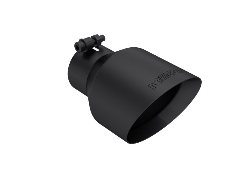 MBRP Universal 3in Hex Tip 5in Inlet 8in Length Dual Wall Exhaust Tip - Black Coated-SR1 Performance