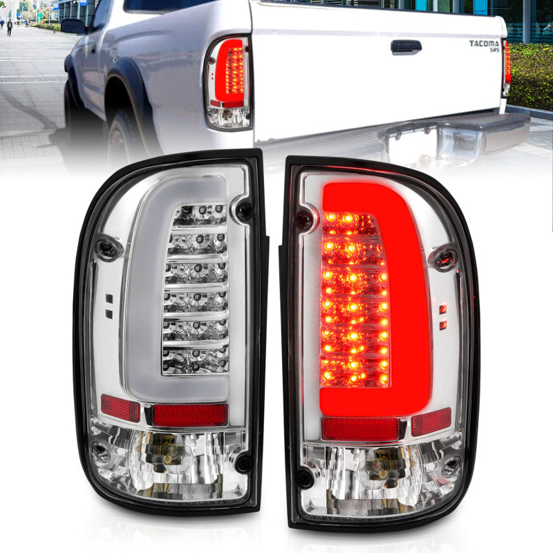 ANZO 95-00 Toyota Tacoma LED Taillights Chrome Housing Clear Lens (Pair)-SR1 Performance
