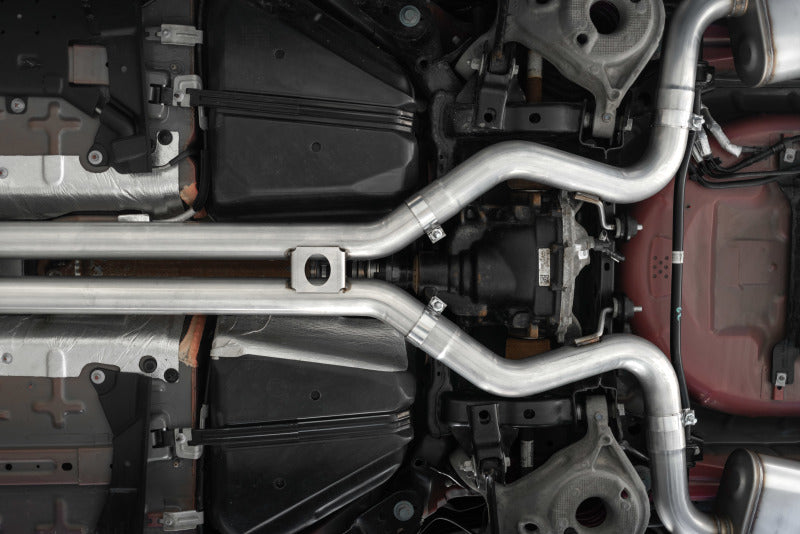 MBRP 18-20 Ford Mustang GT 5.0 w/ Quad Tip Active Exhaust Cat Back Split Rear T304 w/ Carb Fib Tips-SR1 Performance