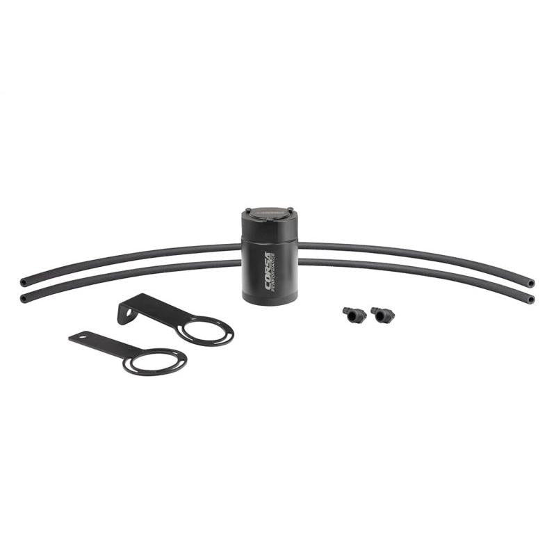 Corsa 3/8in Universal 3 oz. Aluminum Oil Catch Can with Mounting Brackets-SR1 Performance