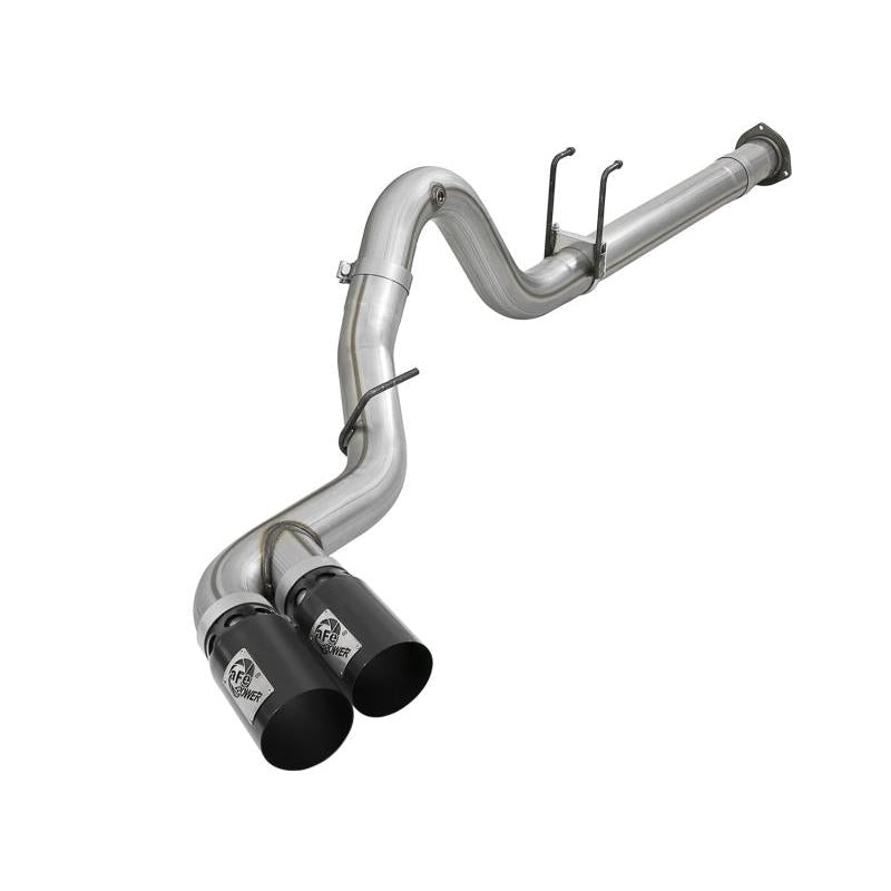 aFe Rebel XD 4in SS DPF-Back Exhaust 17-18 FOrd Diesel Trucks V8-6.7L (td) w/ Dual Black Tips-SR1 Performance