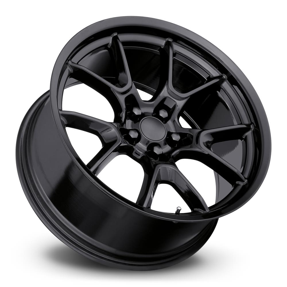 FR 66F – DODGE ANNIVERSARY FLOW FORM REPLICA WHEELS-Gloss Black 20x10 5x115 + 22 HB 71.5