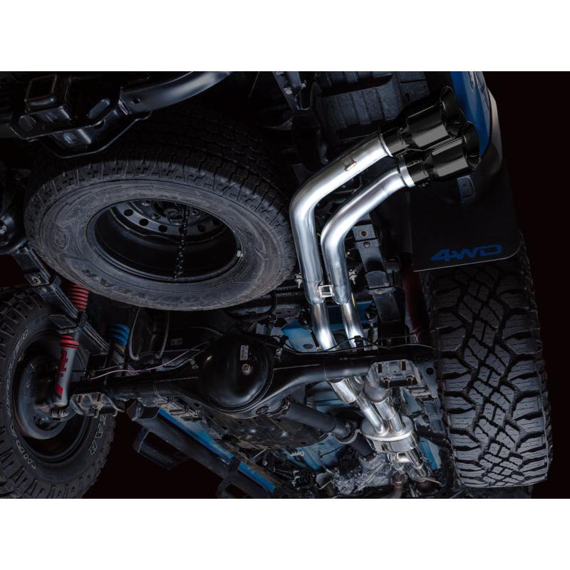 AWE 16-22 Toyota Tacoma 0FG Catback Exhaust w/ BashGuard - Dual Diamond Black Tips-SR1 Performance