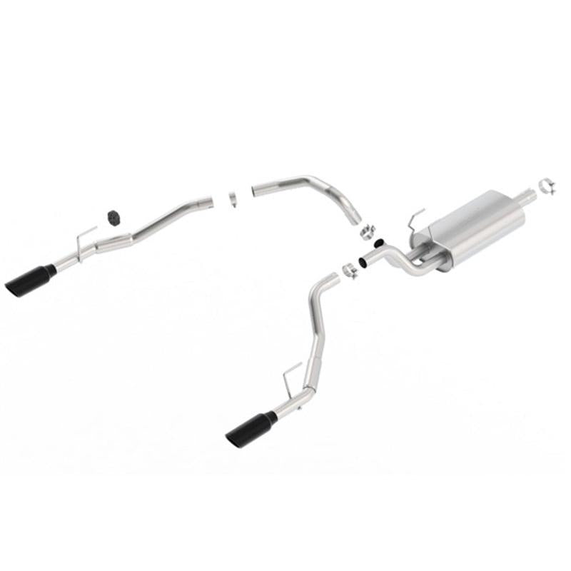 Borla 09-17 Ram 1500 5.7L V8 5in Single Tip Black Chrome Cat-Back Touring Exhaust Through Bumper-SR1 Performance