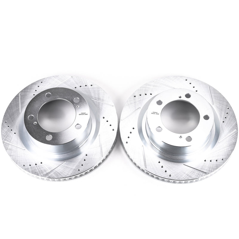 Power Stop 16-21 Toyota Land Cruiser Front Evolution Drilled & Slotted Rotors - Pair-SR1 Performance