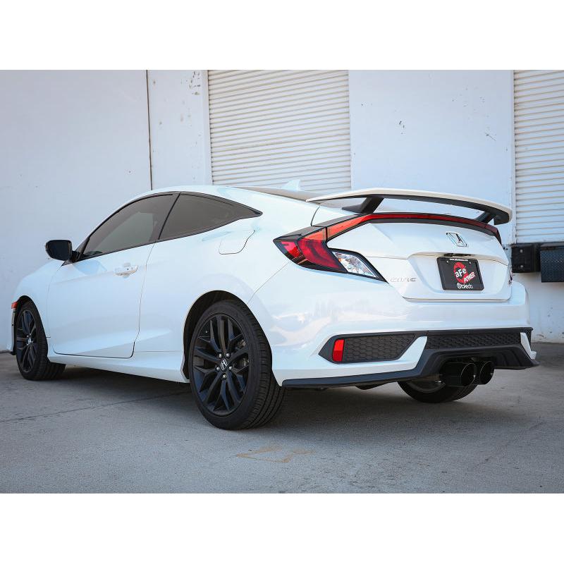 aFe Takeda 2.5in 304SS Cat-Back Exhaust System 17-20 Honda Civic SI Coupe L4-1.5L (t) - Black Tip-SR1 Performance