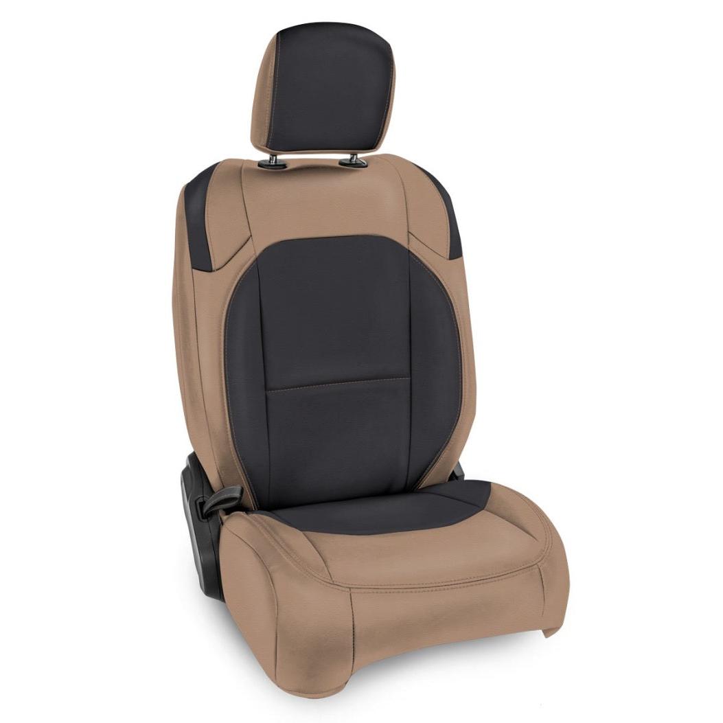 PRP 2018+ Jeep Wrangler JL/2 door/Rubicon Front Seat Covers (Pair) - Black/Tan-SR1 Performance