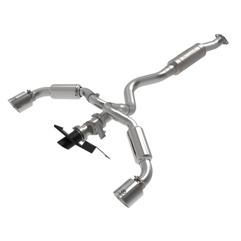 aFe 23-24 Toyota GR Corolla L3 1.6L (t) Gemini XV 3in to 2-1/2in Cat Back Exhaust w/ Polished Tips-SR1 Performance