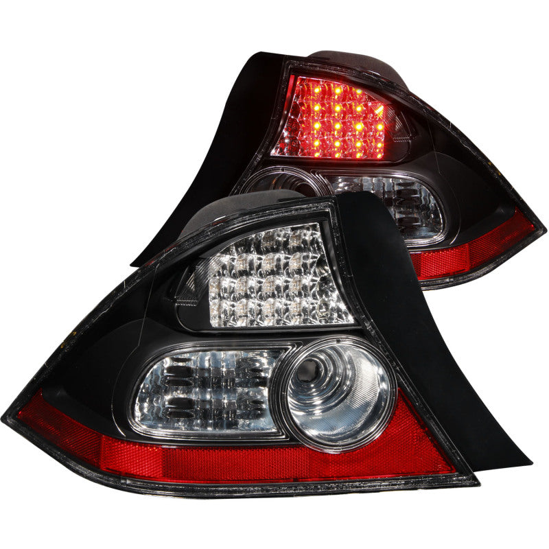 ANZO 2004-2005 Honda Civic LED Taillights Black-SR1 Performance