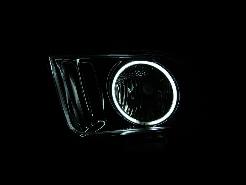 ANZO 2005-2009 Ford Mustang Crystal Headlights w/ Halo Black (CCFL)-SR1 Performance