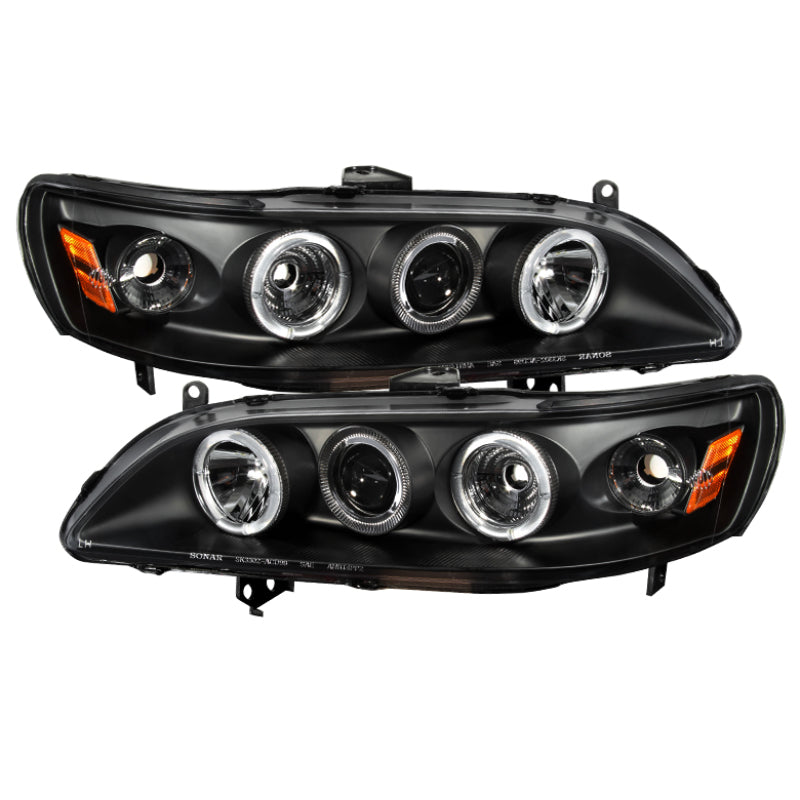 Spyder Honda Accord 98-02 1PC Projector Headlights LED Halo Amber Reflctr Blk PRO-YD-HA98-AM-BK-SR1 Performance