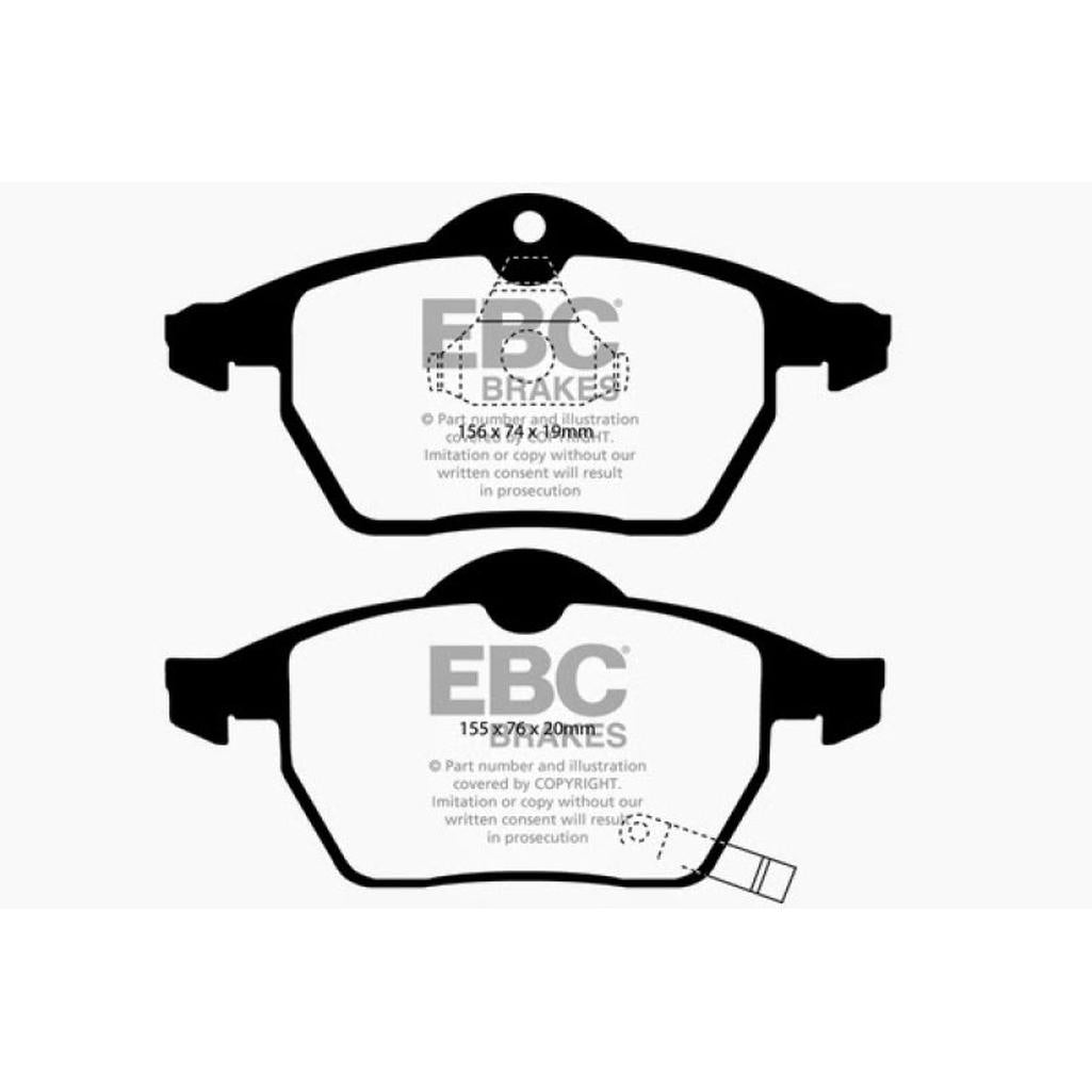 EBC Redstuff Ceramic Low Dust Front Brake Pads for Saab 9-5 and 9-3 (Part No. DP31443C)