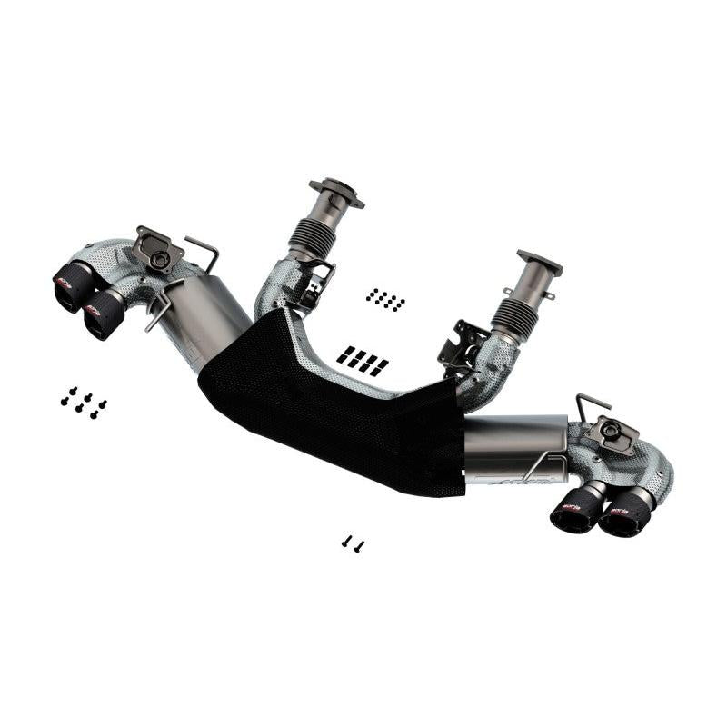 Borla 2020 Chevrolet Corvette C8 6.2L ATAK 3in Exhaust System Dual Round Angle Cut Carbon Fiber Tips-SR1 Performance