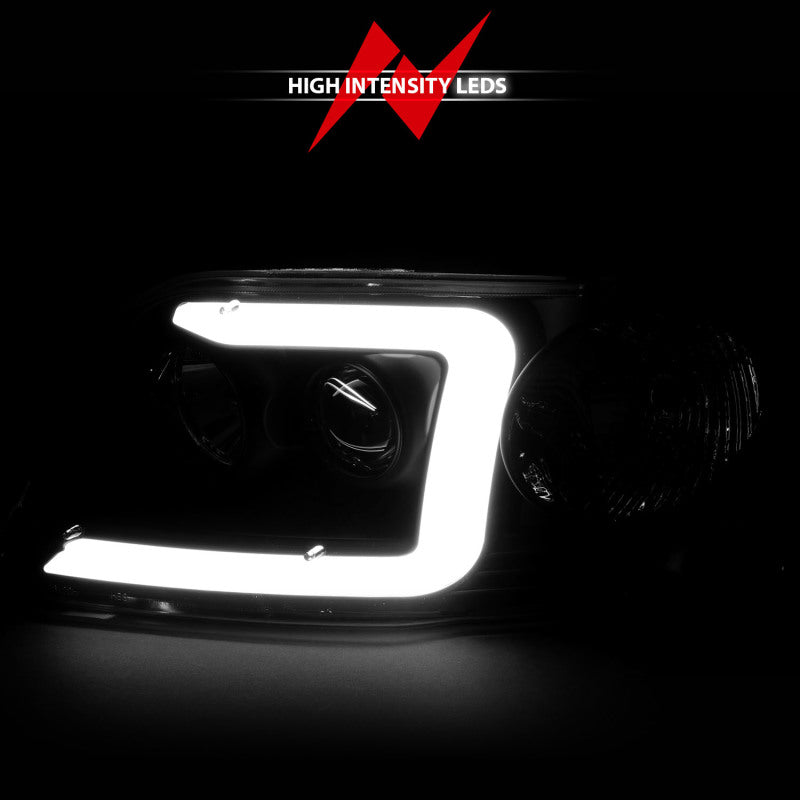 ANZO 1997-2003 Ford F-150 Projector Headlights w/ Light Bar Black Housing-SR1 Performance