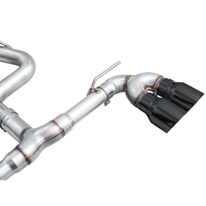 AWE MK8 Volkswagen Golf R 3in Track Edition Quad Exhaust - Diamond Black Tips-SR1 Performance