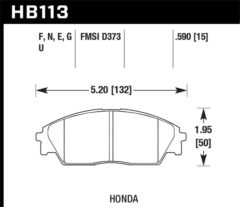 Hawk Honda/ Acura 88-91 Civic Wagon/90-91CRX Si/ 88-90 Prelude S HPS Street Front Brake Pads-SR1 Performance