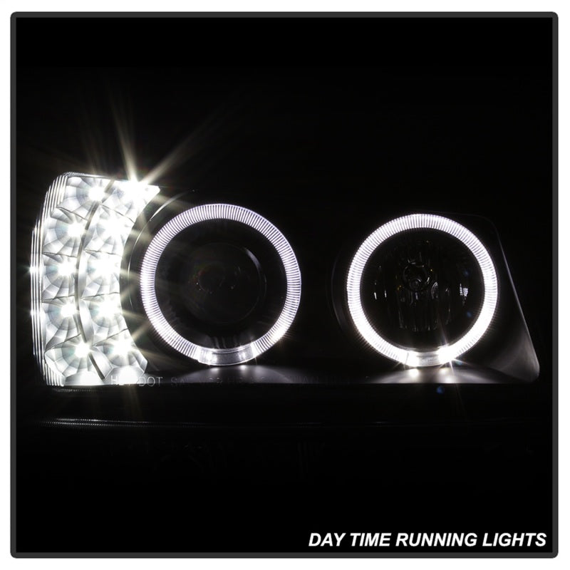 xTune Chevy Silverado 03-06 Projector Headlights 4pcs - LED Halo - Black PRO-JH-CSIL03-SET-BK-SR1 Performance