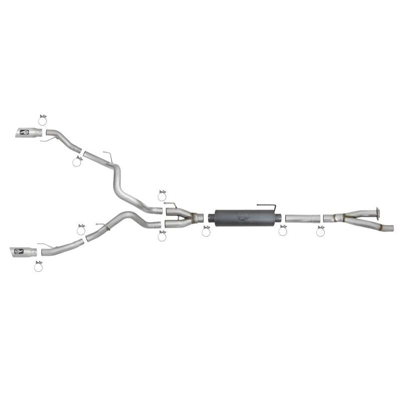 aFe MACHForce-XP 3in to 3-1/2in 304 SS Cat-Back Exhaust w/Polished Tips 17-18 Ford F-150 Raptor 3.5L-SR1 Performance