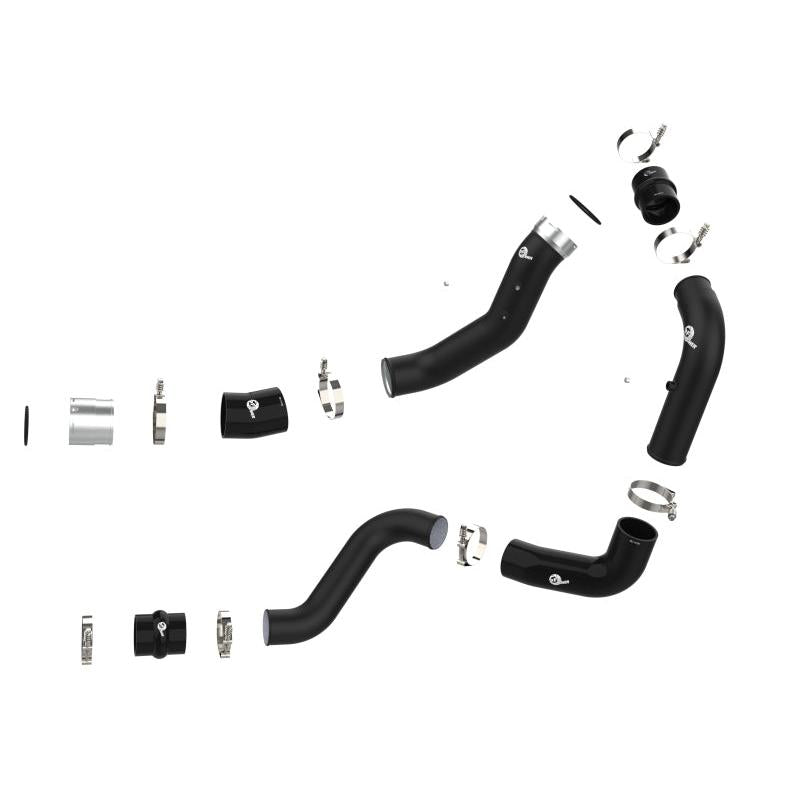 aFe 2024 GM Diesel Trucks V8 6.6L L5P BladeRunner Aluminum 3in Hot & 3.5in Cold Charge Pipe - Black-SR1 Performance