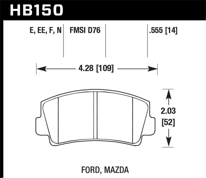 Hawk 79-84 Mazda B2000 / 70-74 RX-2 / 74-78 RX-4 / 79-85 RX-7 Blue 9012 Front Race Brake Pads-SR1 Performance