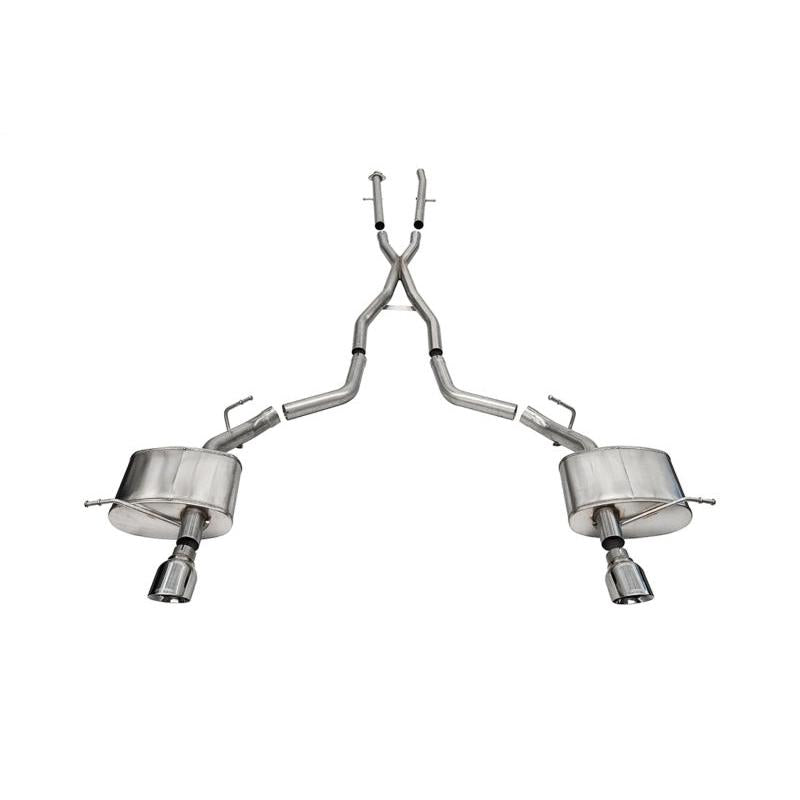 Corsa 2011-2024 Dodge Durango Xtreme 2.5in Cat-Back Dual Rear Exit w/ Single 4.5in Polished Tips-SR1 Performance