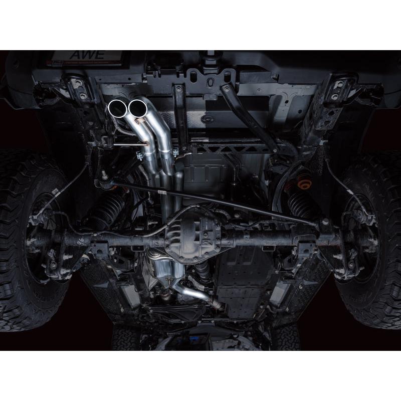 AWE Tuning 22-24 Ford Bronco Raptor 4WD Dual BashGuards Cat-Back SwitchPath Exhaust (No Tips)-SR1 Performance