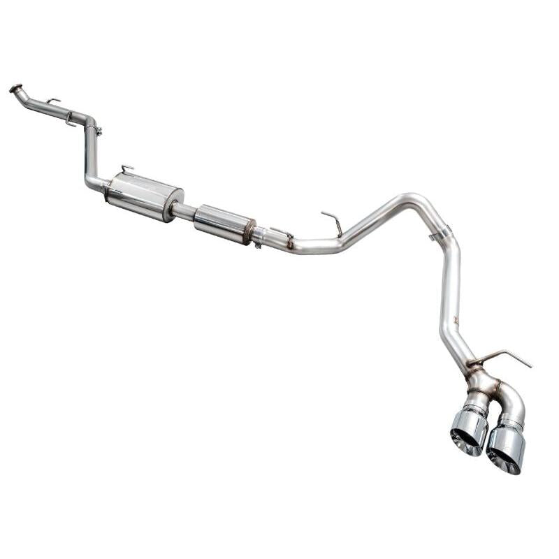 AWE Exhaust for 4th Gen Toyota Tacoma Dual Chrome Silver Tips-SR1 Performance