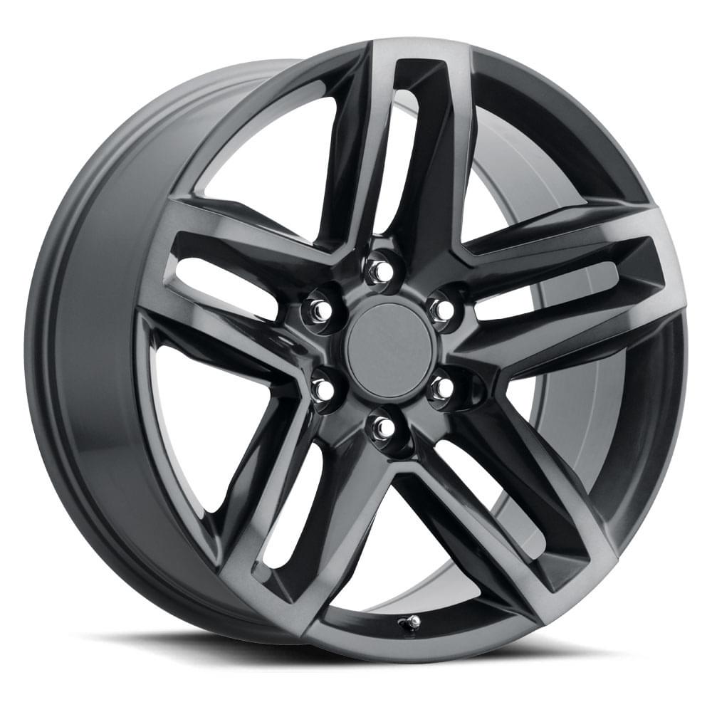 20X9 6X5.5 +15 HB 78.1 Z71 SPLIT 5 SPOKE TITANIUM GREY MF/DARK CLEAR WITH CAP-SR1 Performance