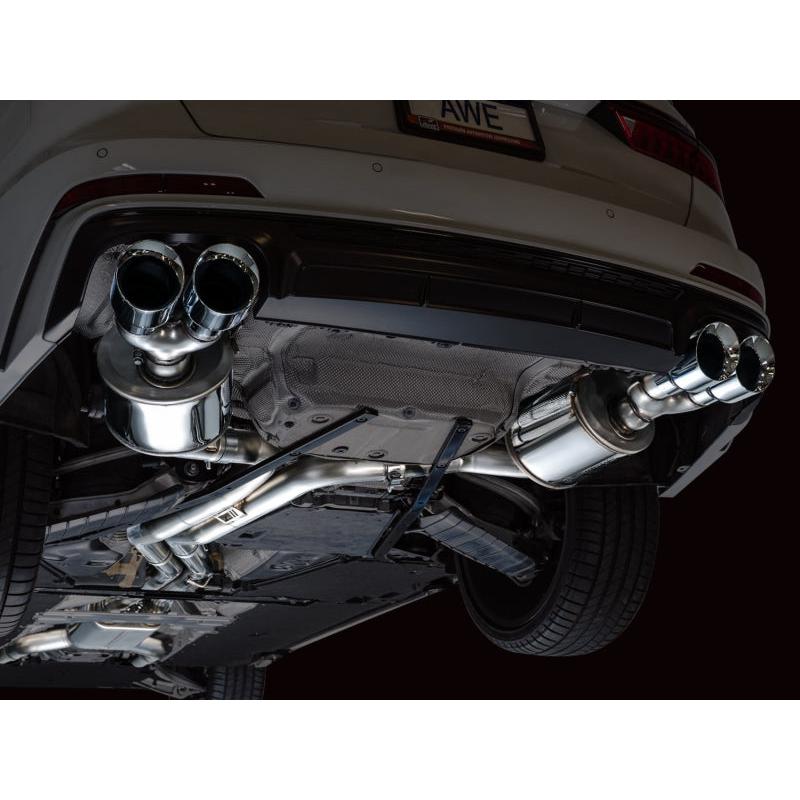 AWE Tuning 19-23 Audi C8 S6/S7 2.9T V6 AWD Touring Edition Exhaust - Chrome Silver Tips-SR1 Performance