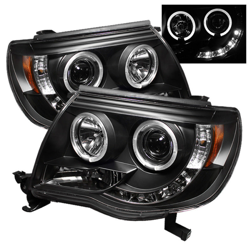 Spyder Toyota Tacoma 05-11 Projector Headlights LED Halo LED Black High H1 Low H1 PRO-YD-TT05-HL-BK-SR1 Performance