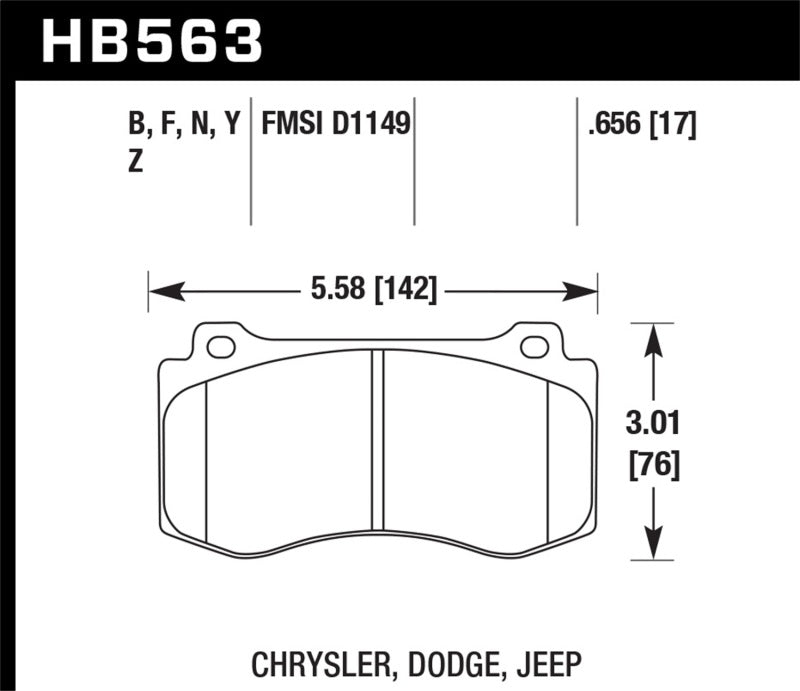 Hawk 06-07 Dodge Magnum SRT8 / 06-09 Challenger SRT8 / 05-07/09 Chrysler 300 C SRT8 HP Plus Street F-SR1 Performance