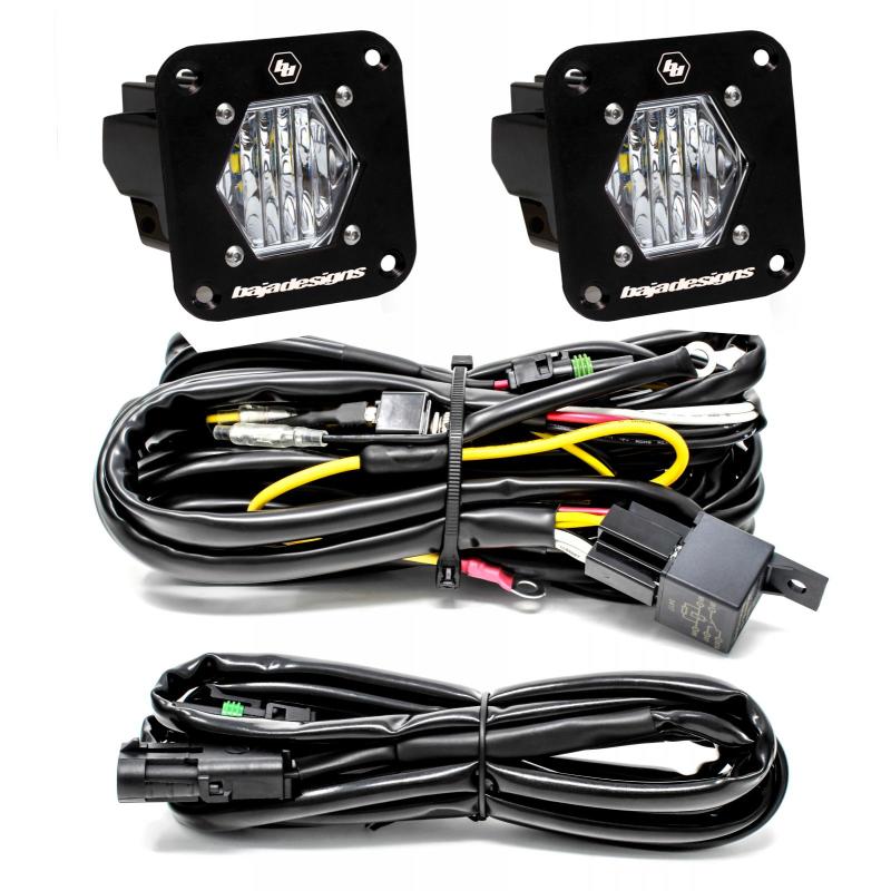 Baja Designs S1 Wide Cornering LED Light Backup Kit w/ Mounting Bracket Pair-SR1 Performance