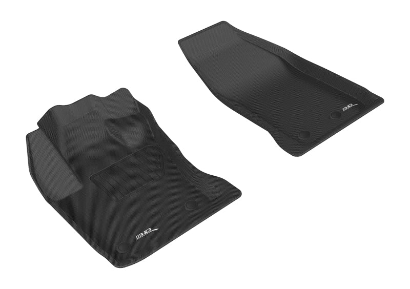 3D MAXpider 2015-2019 Fiat 500X Kagu 1st Row Floormat - Black-SR1 Performance