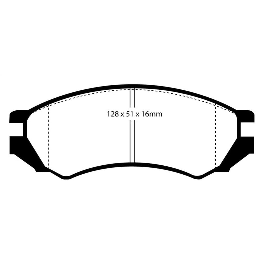 EBC Yellowstuff Front Brake Pads for Nissan Sentra and Saturn SC - Part No. DP4839R
