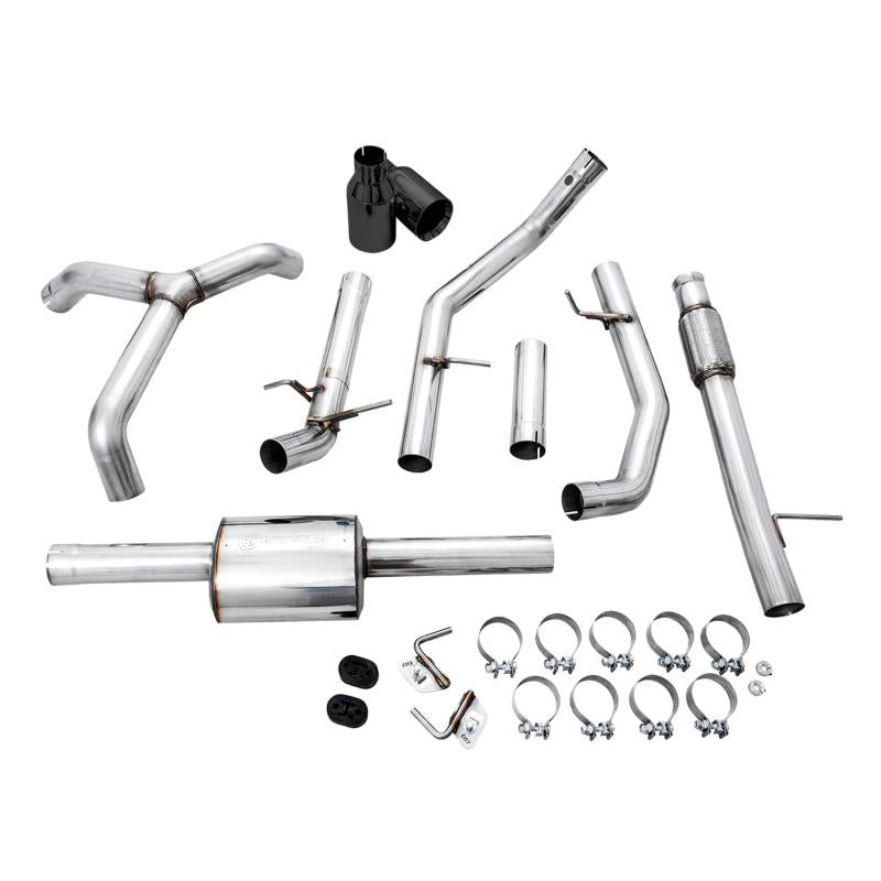 AWE Tuning 4th Gen GM 1500 5.3L 0FG Catback Split Rear Exit (Flat Bumper) - Dual Diamond Tips-SR1 Performance