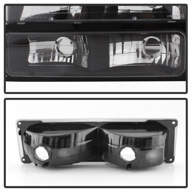 Xtune Chevy Suburban 94-98 Headlights w/ Corner & Parking Lights 8pcs Black HD-JH-CCK88-AM-BK-SET-SR1 Performance