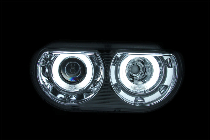 ANZO 2008-2014 Dodge Challenger Projector Headlights w/ Halo Chrome (CCFL)-SR1 Performance