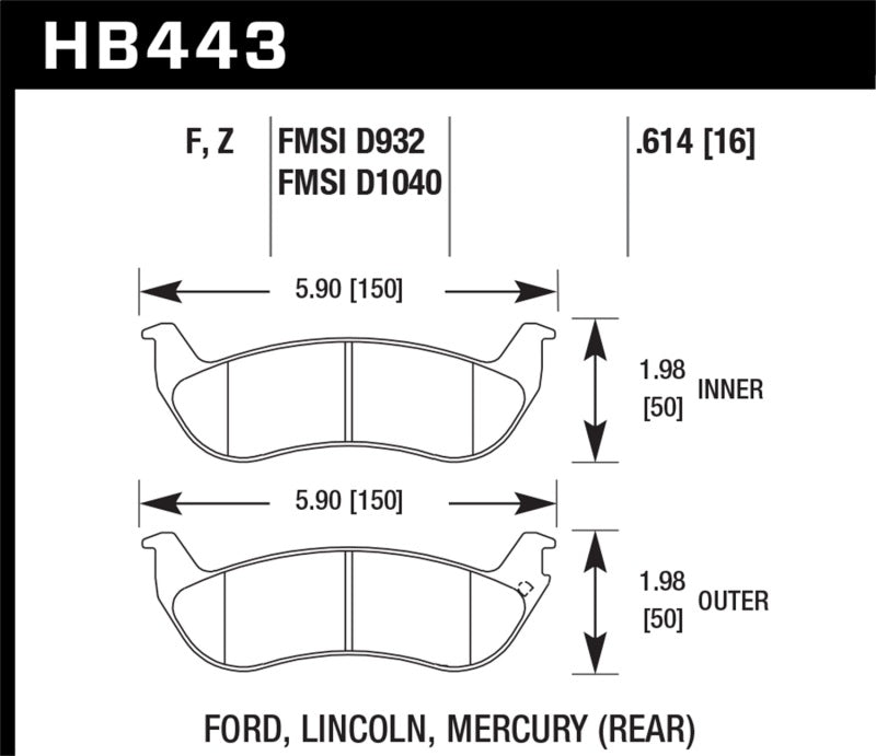 Hawk HPS Street Brake Pads-SR1 Performance