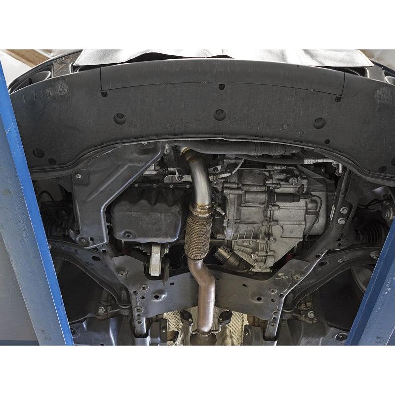 aFe 09-13 MINI Cooper S (R56) L4 1.6L (t) Twisted Steel Down Pipe 2-1/2in 304 Stainless Steel w/ Cat-SR1 Performance