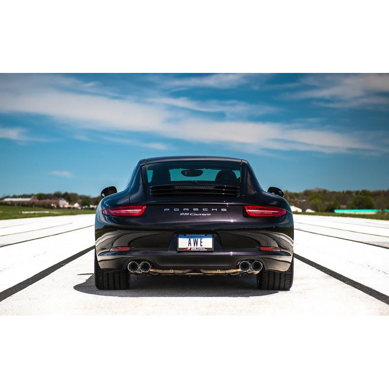 AWE Tuning 991 Carrera Performance Exhaust - Chrome Silver Tips-SR1 Performance