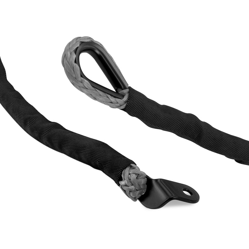 Borne Off-Road Synthetic Rope 3/8 inch x 85 feet - Grey for Automotive Use