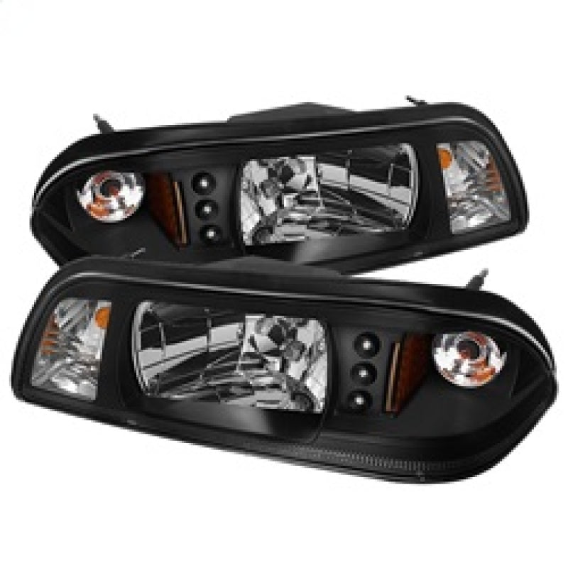 Spyder Ford Mustang 87-93 1PC LED (Replaceable LEDs)Crystal Headlights Black HD-YD-FM87-1PC-LED-BK-SR1 Performance